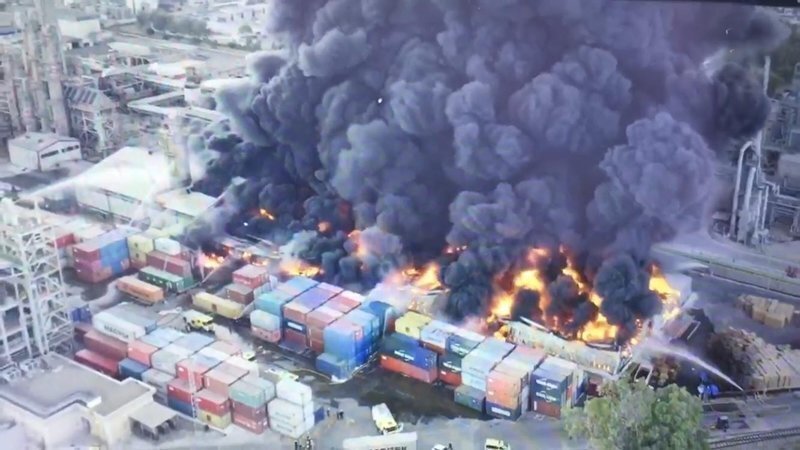Imagen del incendio en Indorama