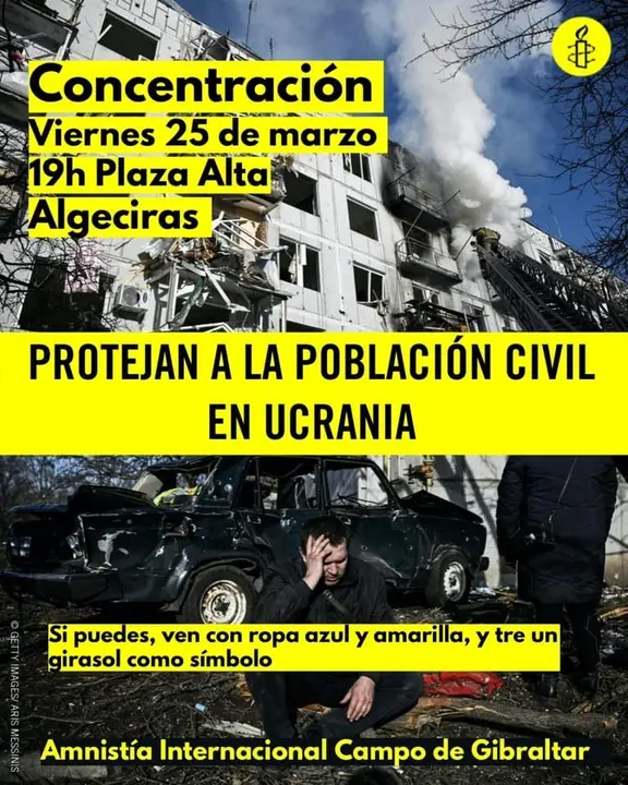 Protesta de Amnist&iacute;a Internacional en Algeciras contra la guerra en Ucrania - Tomoyuki Hotta (1)