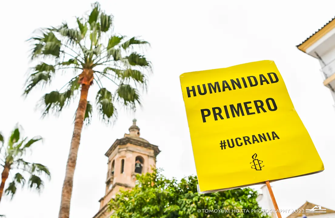 Protesta de Amnist&iacute;a Internacional en Algeciras contra la guerra en Ucrania - Tomoyuki Hotta (16)