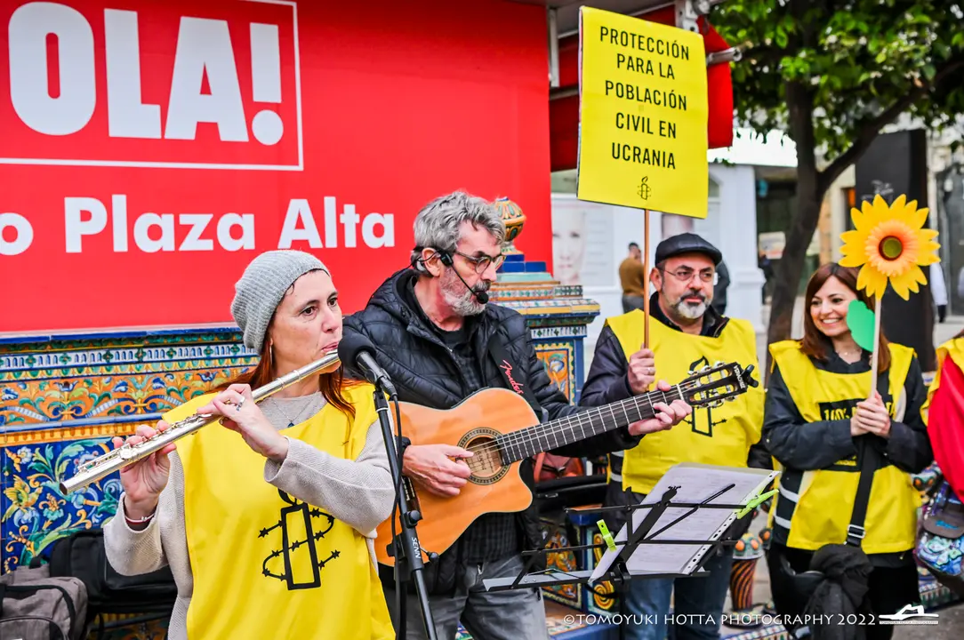 Protesta de Amnist&iacute;a Internacional en Algeciras contra la guerra en Ucrania - Tomoyuki Hotta (27)