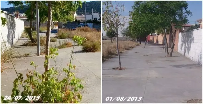 Calle Miguel Diaz, antes y despues, Ago2013