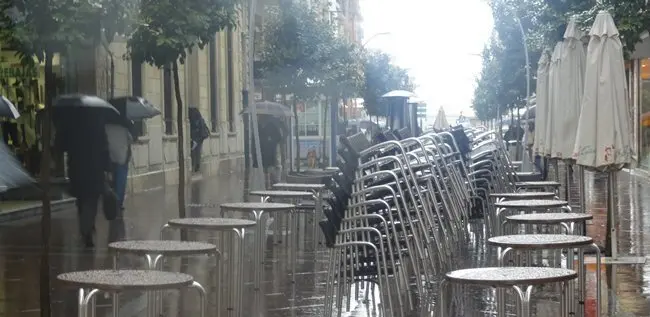 Temporal de agua y viento