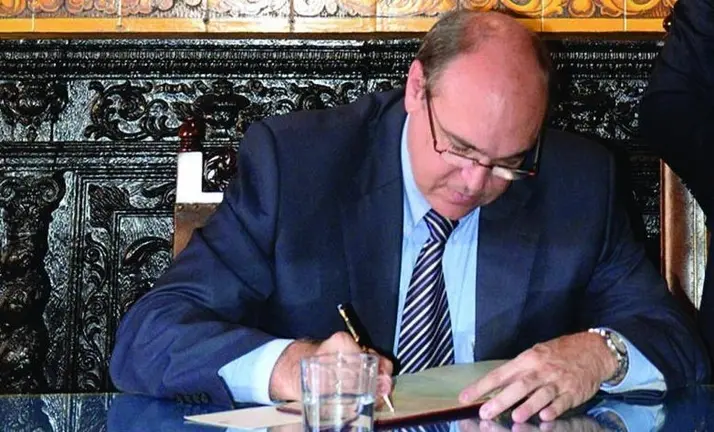 Arcadio Mateo en su visita a Algeciras