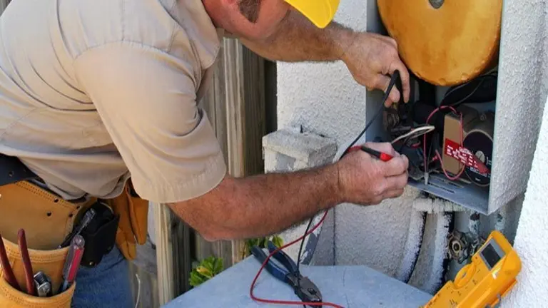 Un operario de electricidad