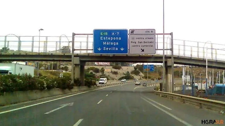La autov&iacute;a de circunvalaci&oacute;n a su paso por Algeciras