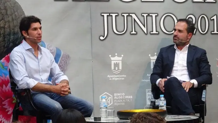 Cayetano y  Laza en un momento de la charla