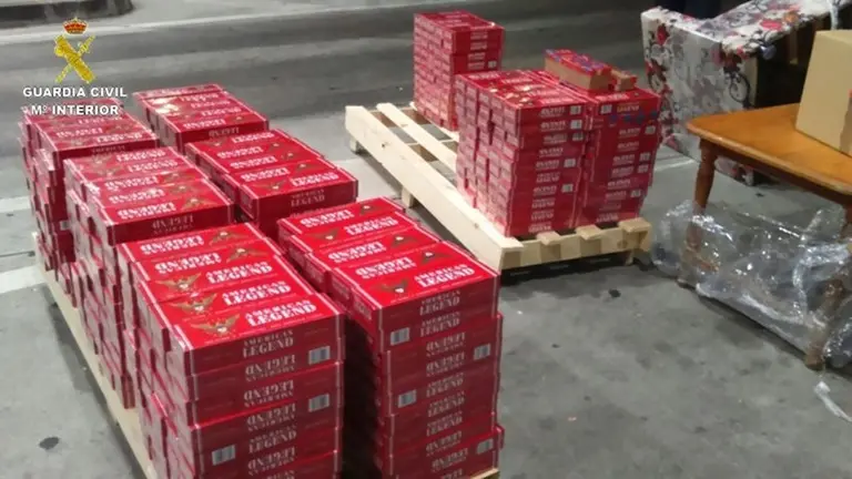 Cajetillas de contrabando encontradas