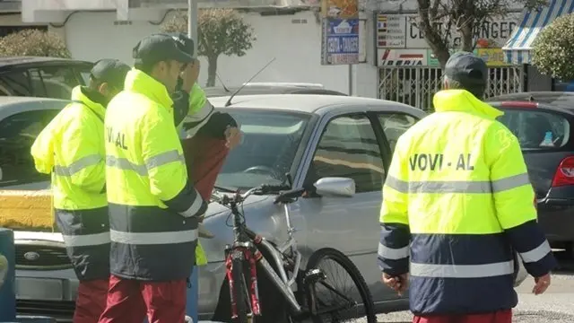 Vovis en el Llano Amarillo regulando el aparcamiento