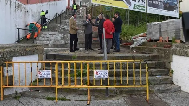 Imagen de la visita del alcalde a las obras