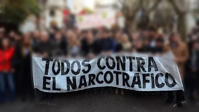 Pancarta contra el narcotr&aacute;fico