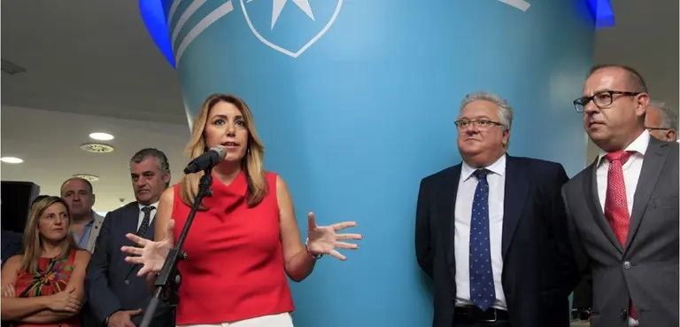 Susana D&iacute;az en las oficinas centrales de Maersk