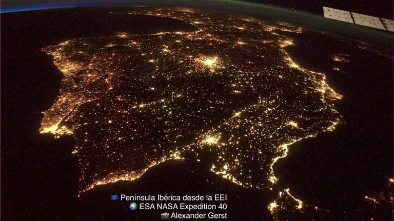 Espa&ntilde;a vista desde la estaci&oacute;n espacial