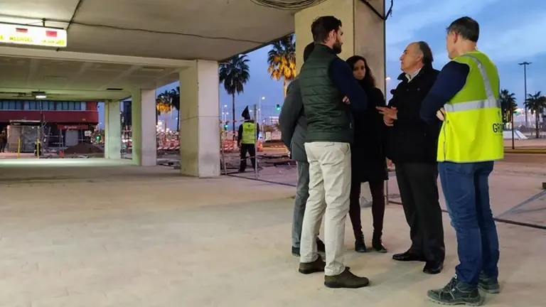 Un detalle de la obra en La Marina