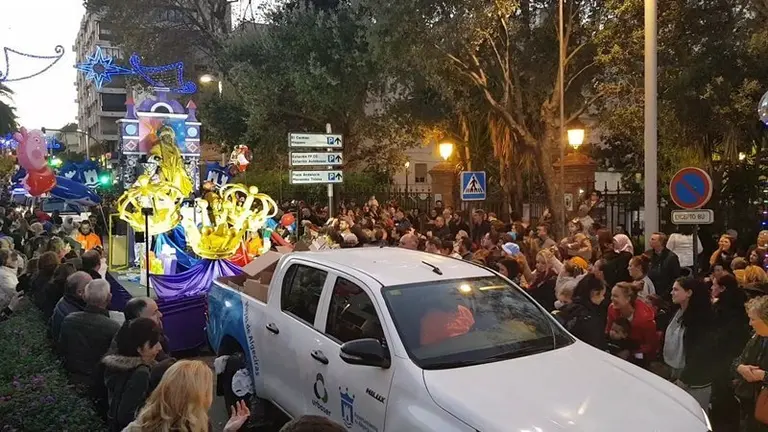 La carroza del Rey Baltasar en la Cabalgata de Algeciras