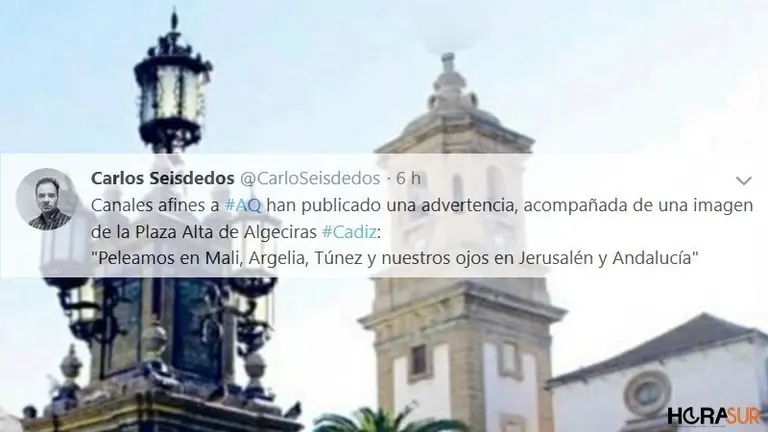 Imagen de la Plaza Alta usada por los canales afines de Al Qaeda
