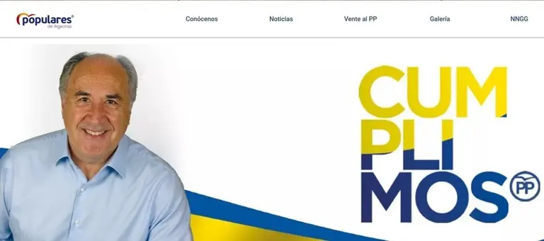 Captura de la web del PP Algeciras