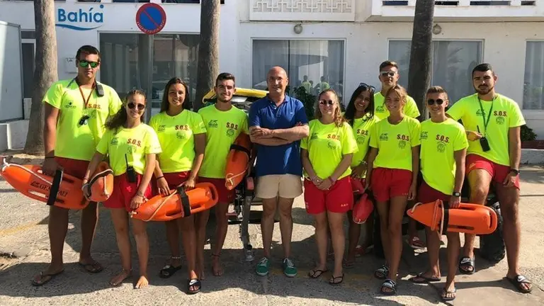 Equipo de Socoservices durante la festividad de La Palma