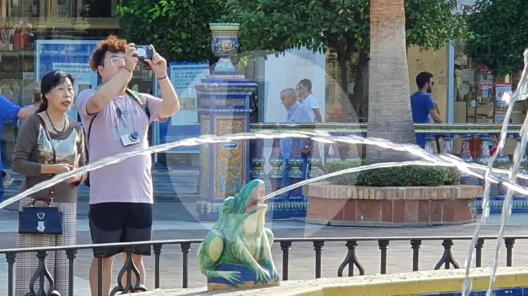 Turistas en la Plaza Alta