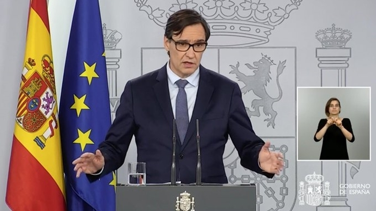 Salvador Illa, ministro de Sanidad hoy en rueda de prensa