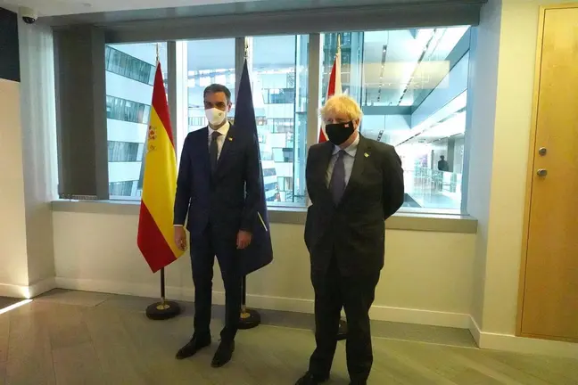 El presidente del Gobierno, Pedro S&aacute;nchez, se re&uacute;ne con el primer ministro de Reino Unido, Boris Johnson