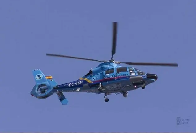 Helic&oacute;ptero del Servicio de Vigilancia Aduanera, del Ministerio de Hacienda