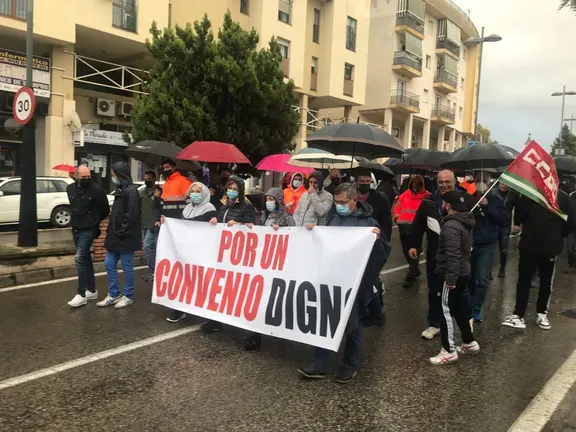 manifestaci&oacute;n huelga metal