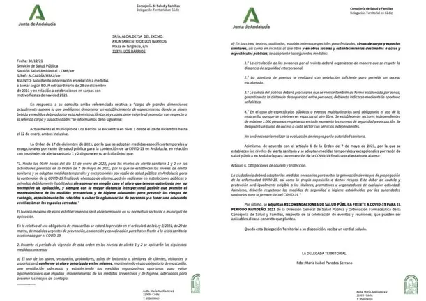 Informaci&oacute;n de Alconchel sobre la pol&eacute;mica carpa en el recinto ferial