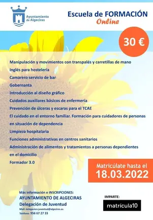 Cartel de los cursos online de Juventud