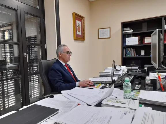 Juan Lozano, en la Junta de Comarca telem&aacute;tica