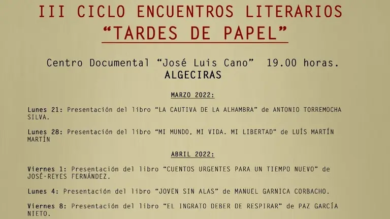 Cartel de Tardes de Papel