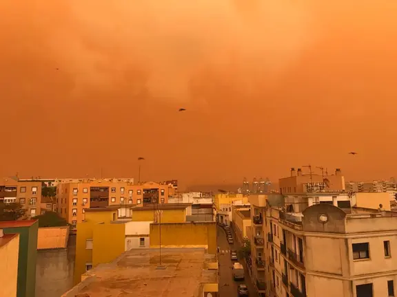 Calima en Algeciras