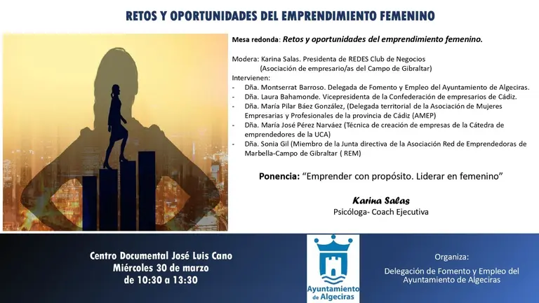 Panfleto con los participantes en la jornada organizada por Fomento