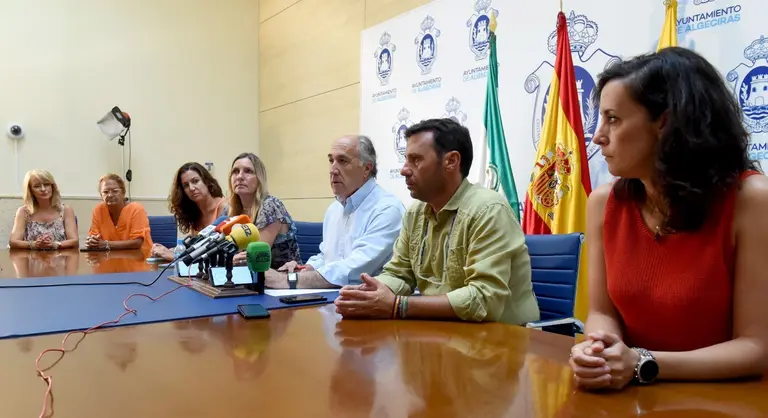 Comparecencia de Landaluce junto a su equipo de Gobierno, en una imagen de archivo