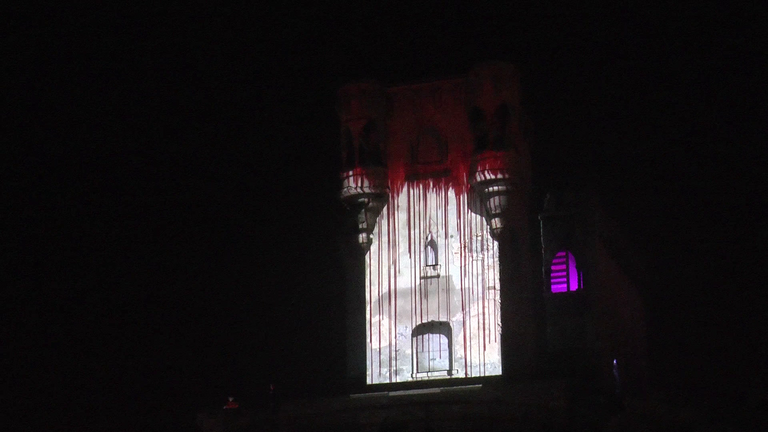 El castillo de Santa Catalina, ambientado para Halloween