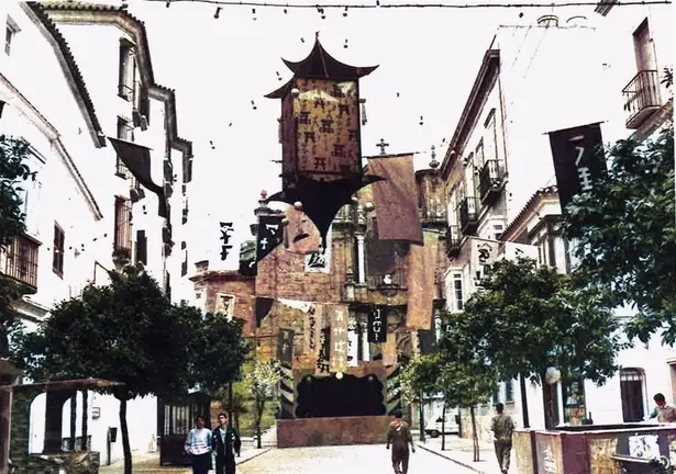 Decoraci&oacute;n del carnaval de Tarifa como un barrio chino en 1990