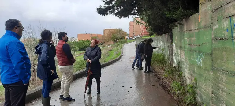 Inspecci&oacute;n del muro afectado