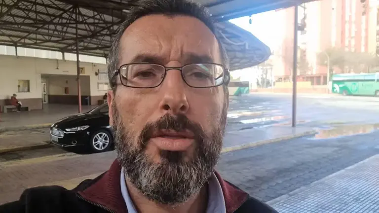 Juan Franco, en la estaci&oacute;n de autobuses