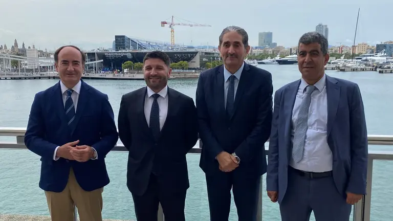 De izda a dcha Gerardo Landaluce, Pino Musolino, Foued Othman y Abdelaziz Lhouaoui de Medports