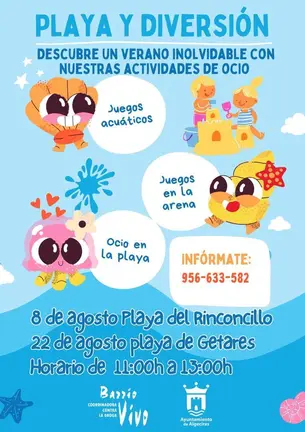 Cartel de Ocio en la Playa de Barrio Vivo