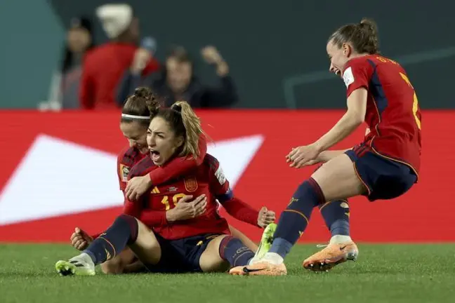 Celebraci&oacute;n del gol de Espa&ntilde;a