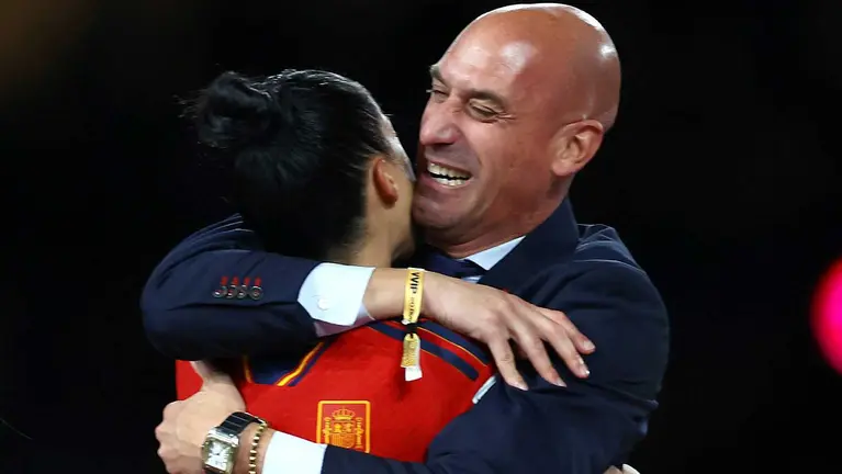 Rubiales, durante su celebraci&oacute;n con Jennifer Hermoso