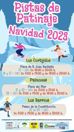 Cartel pistas de patinaje Navidad