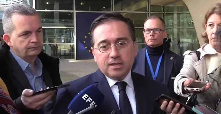 Jos&eacute; Manuel Albares, ayer en Bruselas