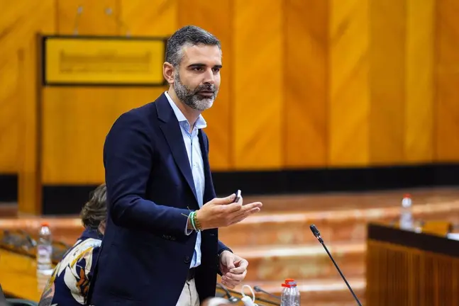 El consejero de Agricultura, Pesca, Agua y Desarrollo Rural, Ram&oacute;n Fern&aacute;ndez-Pacheco, en el Parlamento de Andaluc&iacute;a. - JOAQU&Iacute;N CORCHERO - PARLAMENTO ANDALUC&Iacute;A