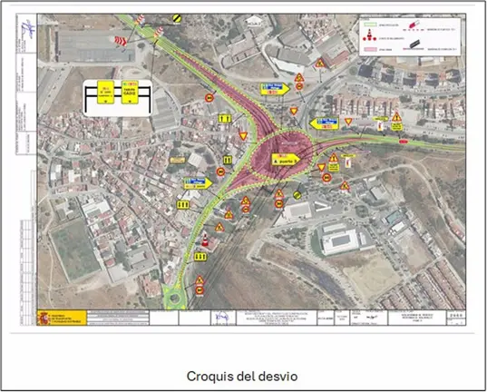 Croquis de los desv&iacute;os de tr&aacute;fico por las obras en el acceso sur del Puerto de Algeciras - MITECO