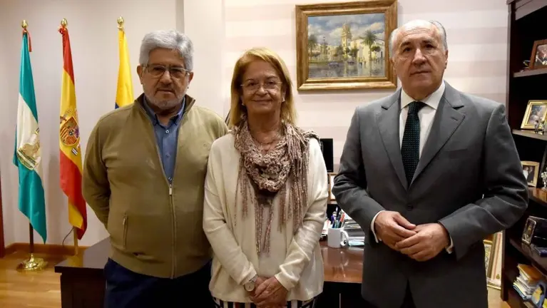 Diego Casta&ntilde;eda, junto a Cid y Landaluce