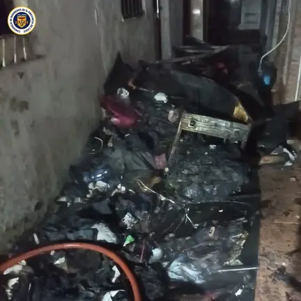 Un detalle del interior de la vivienda tras el incendio