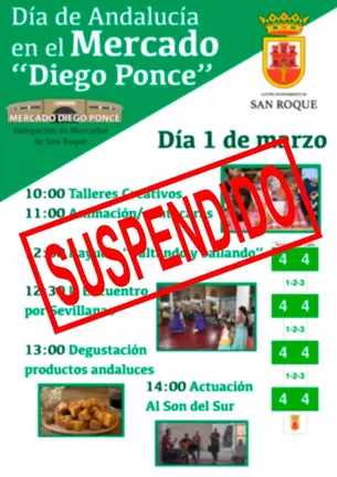 Cancelado el D&iacute;a de Andaluc&iacute;a en el Mercado