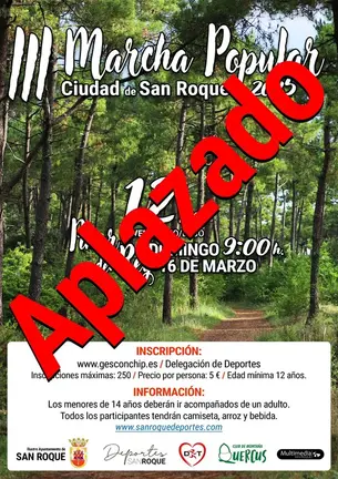 Cartel del aplazamiento de la actividad