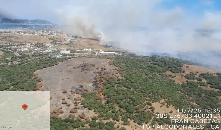 Incendio en Algeciras.